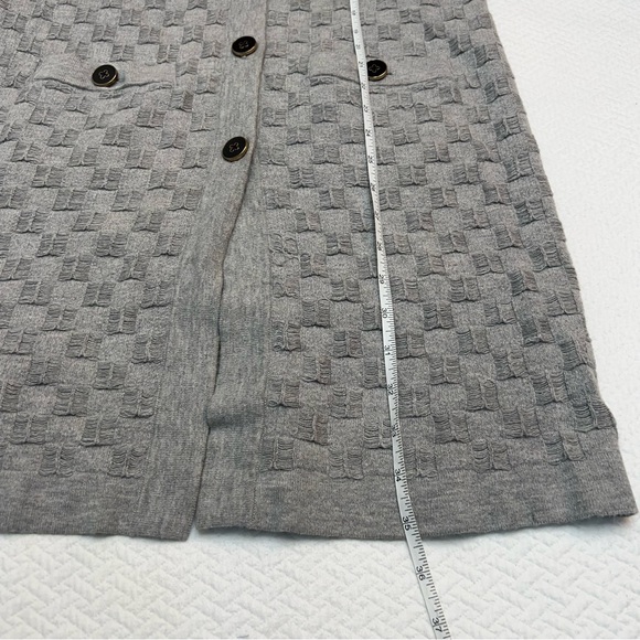 Banana Republic Grey Basket Weave Cotton/Wool Blend Long Sweater Cardigan XS - Picture 11 of 11